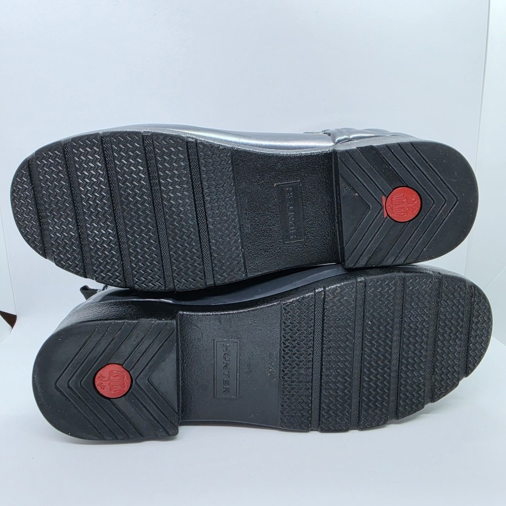 Hunter Original Refined Quilted Chelsea Boots Glossy Slate Gray Women's Size 7 - Picture 3 of 13
